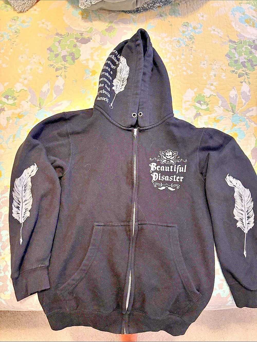 Beautiful Disaster You Don't Know My Story Zip Hoodie Black